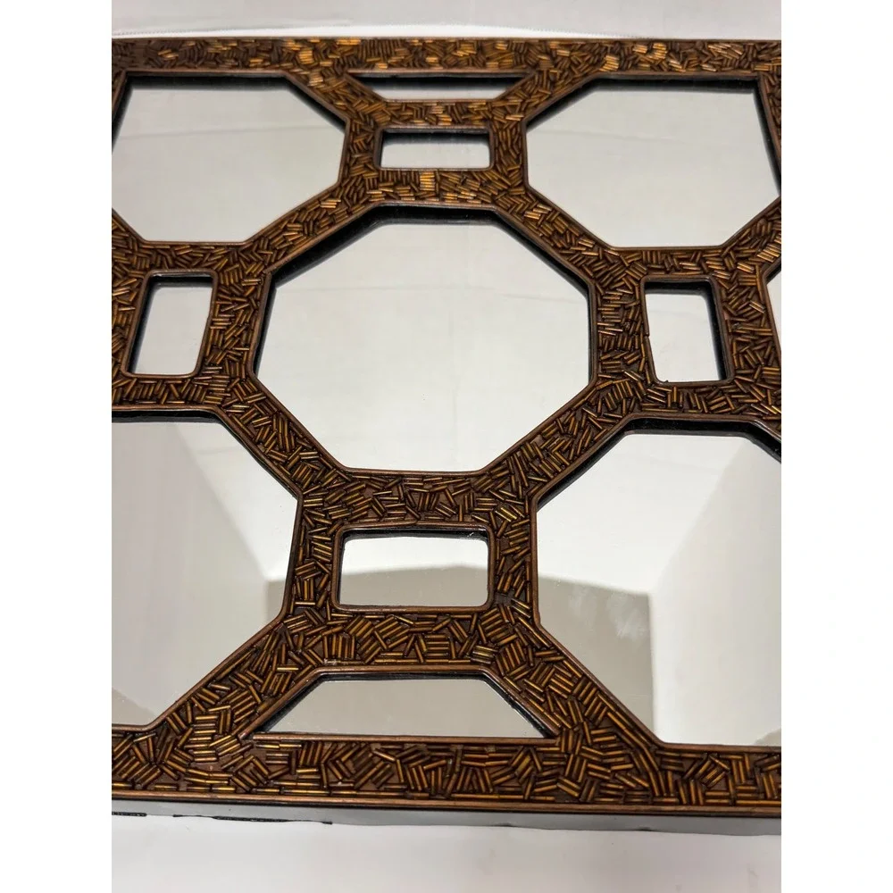 Pier 1 One Imports Mirror Square Seed Beaded Brown 14